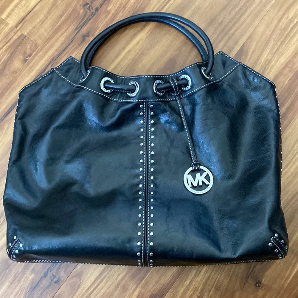 Michael Kors Black Leather Studded Bag